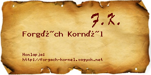 Forgách Kornél névjegykártya