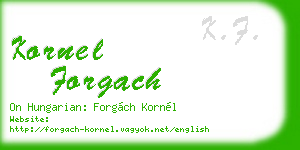 kornel forgach business card