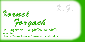 kornel forgach business card